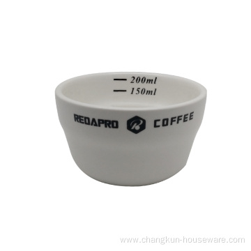 Professional 200ML ceramic coffee cupping bowl with scale
